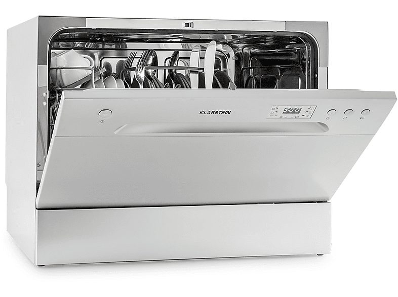 Lavavajillas compacto - Klarstein Havasia UV 6, 6 programas, 55 cm, Plata Metálica