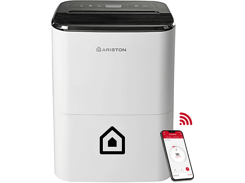 Deshumidificador - Ariston DEOS 21S LITROS, 3 l, 52 m², Blanco