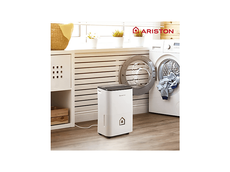 Deshumidificador - Ariston DEOS 21S LITROS, 3 l, 52 m², Blanco