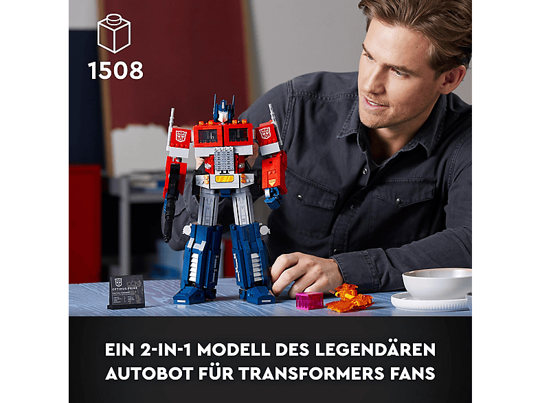 Juego de construcción - LEGO Icons 10302 Optimus Prime Transformers, edad recomendada: 18 año(s), 1508 piezas
