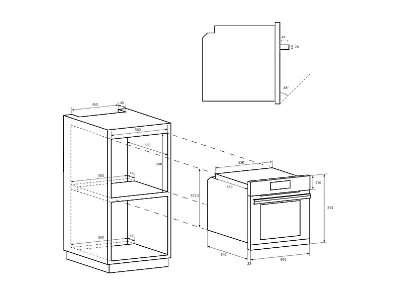 Horno - Candy FIDCP N625 L, Integrable, Hidrolítica, 65 l, 59,5 cm, Negro