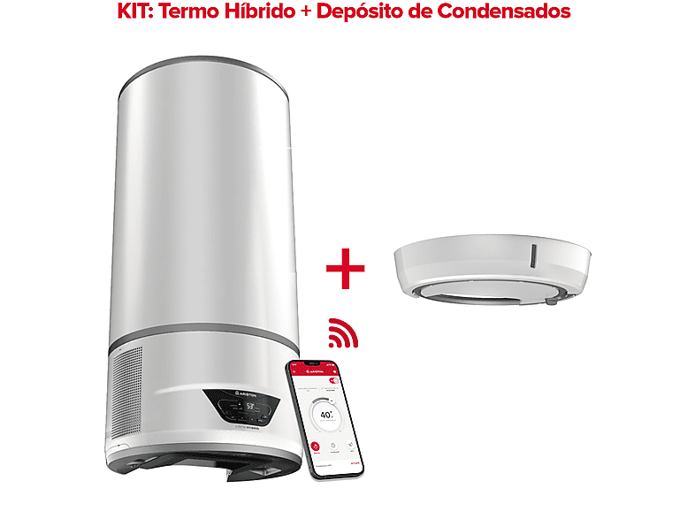 Termo Híbrido - Ariston LYDOS HYBRID WIFI 100L + BANDEJA CONDENSADOS, Gris