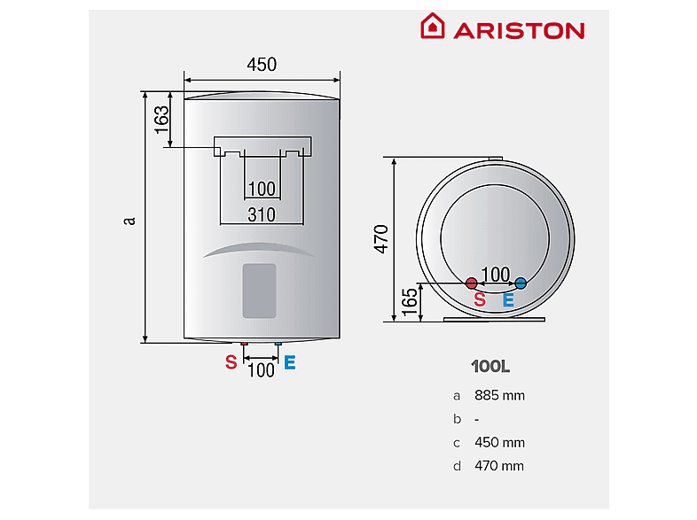 Termo Eléctrico - Ariston LYDOS R 100, 100 l, Blanco