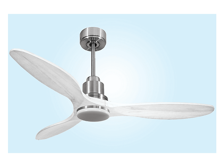 Ventilador de techo - Purline SantoriniD132C04LED64540, 18 W, 6 velocidades, Plata