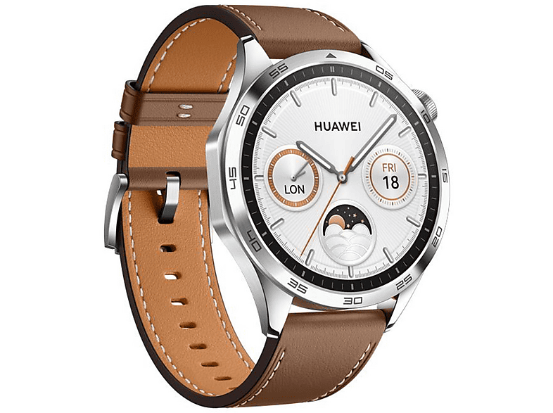 Smartwatch - Huawei WATCH GT4 46MM CLASSIC BROWN, Talla única, Acero inoxidable, Marrón