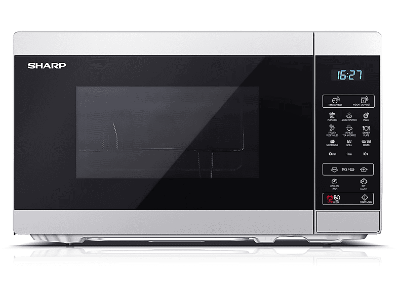 Microondas libre instalación - Sharp YC-MG02ES, 800 W, 11 potencia, 20 l, Inox