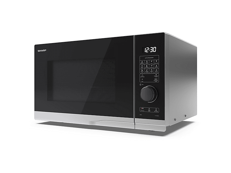 Microondas con grill - Sharp YC-PG284AE-S, 900 W, 10 potencia, 28 l, Inox