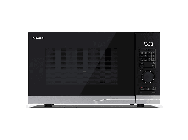 Microondas libre instalación - Sharp YC-PG254AE-S, 900 W, 10 potencia, 25 l, Inox