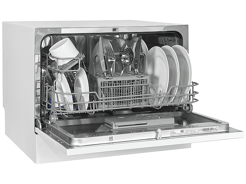 Lavavajillas compacto - Exquisit GSP206-030D, 6 servicios, 7 programas, 55 cm, Blanco