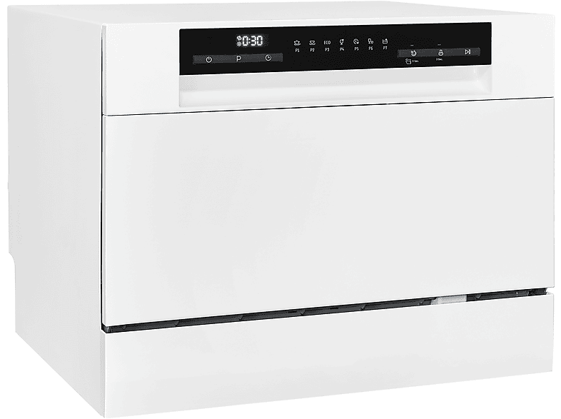 Lavavajillas compacto - Exquisit GSP206-030D, 6 servicios, 7 programas, 55 cm, Blanco