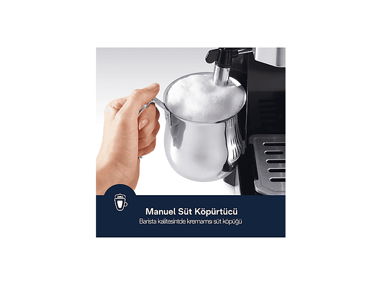 Cafetera express - Delonghi BCO 421.S, 15 bar, 1750 W, 10 tazas, Negro