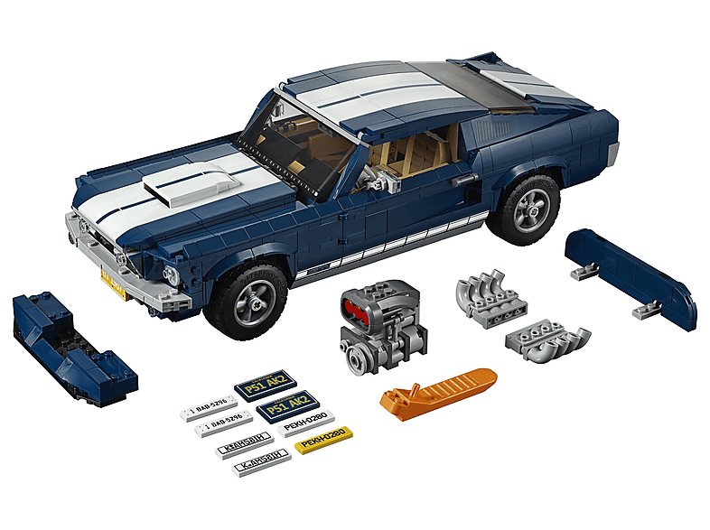 Juego de construcción - LEGO Set de construcción LEGO Creator Expert Ford Mustang - Azul oscuro con motor Big-Block 390 V8, 1471 piezas