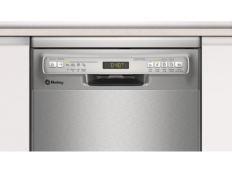Lavavajillas - Balay 3VN4030IA, 10 servicios, 4 programas, 450 mm, Inox