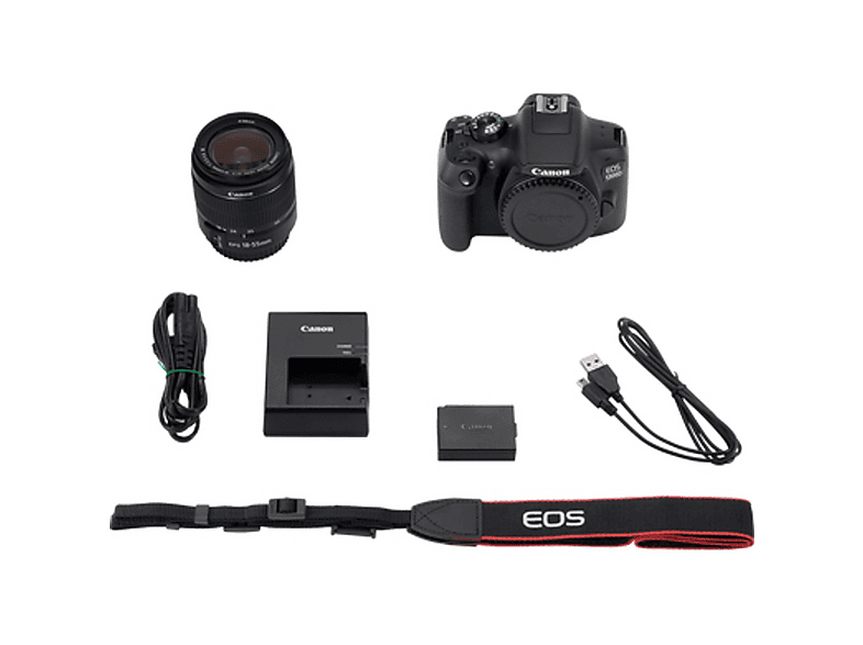 Cámara digital - Canon EOS 1300D EFS18-55 DC, 18 megapixel, Full HD 1080p, Negro