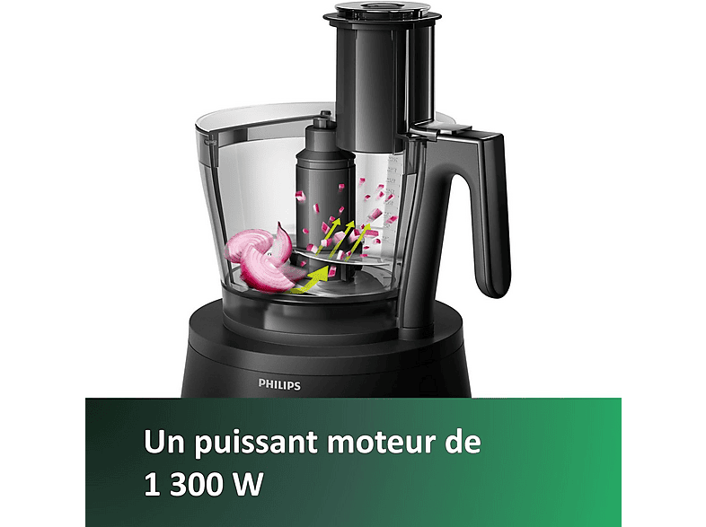 Procesadores de comida - Philips PHILHR777690, 1000 W, 3,4 l, Negro