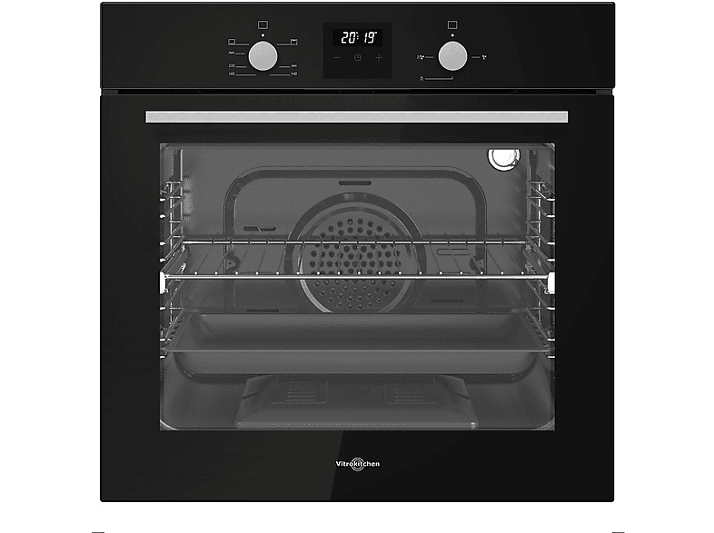 Horno de Gas Natural - Vitrokitchen HG602NN, Integrado + Libre instalación, 52 l, 59,5 cm, Negro