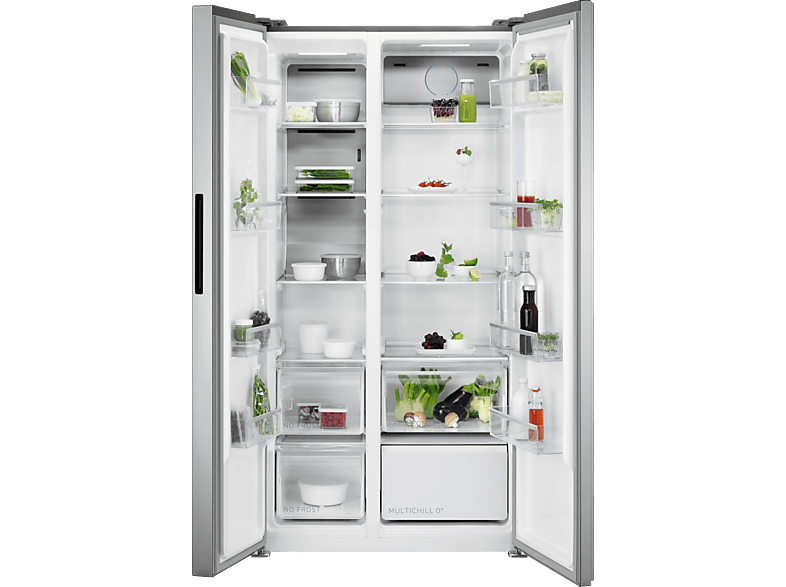 Frigorífico americano - AEG RXB659E6NU, No Frost, Altura 177 cm, Capacidad 593 l, Acero inoxidable