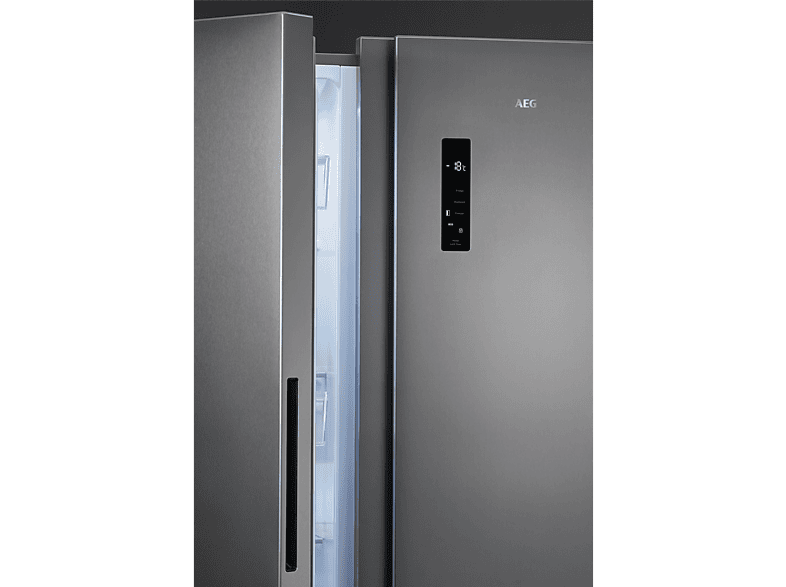 Frigorífico americano - AEG RXB659E6NU, No Frost, Altura 177 cm, Capacidad 593 l, Acero inoxidable