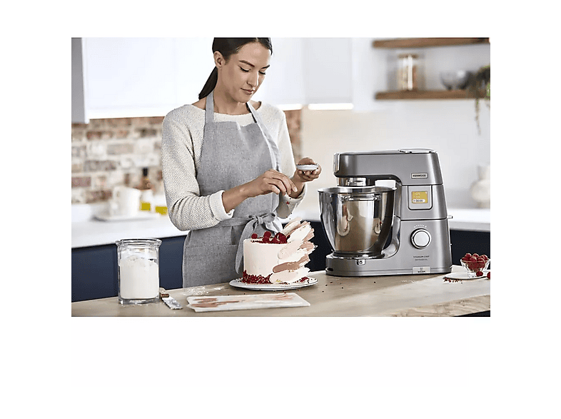 Amasadora - Kenwood 901603, 1400 W, 7 l, Plata
