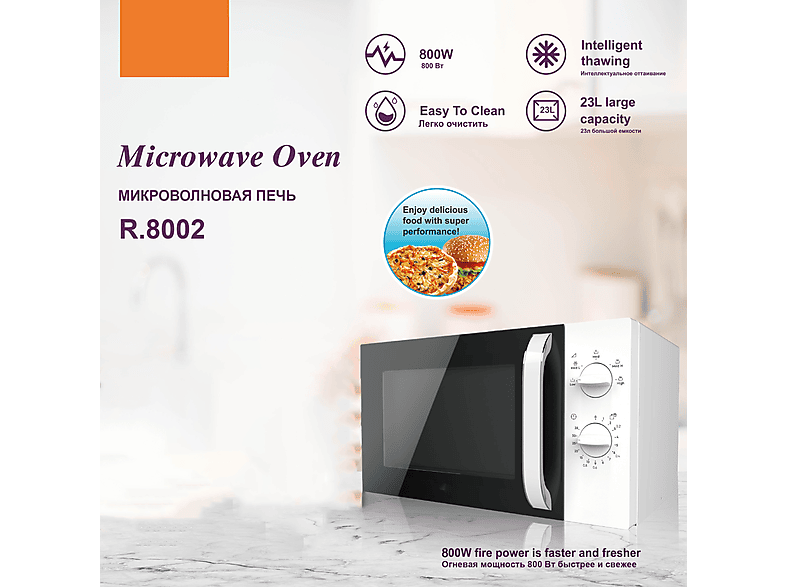 Microondas libre instalación - Bytelike Microondas Visual heating Quick Wave Giratorio Microondas 23L, negro
