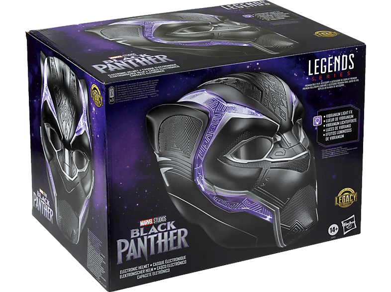 Figura - Black Panther Marvel Legends Series - Black Panther - Casco electrónico para juego de rol, 2 año(s), Plastic