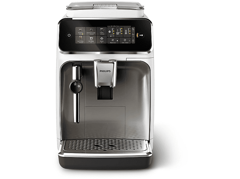 Cafetera superautomática - Philips EP3323/90 - S3300 BLANCA/TEATRO CROMO 4 VARIEDADES, 15 bar, 1500 W, 2 tazas, Cromado blanco