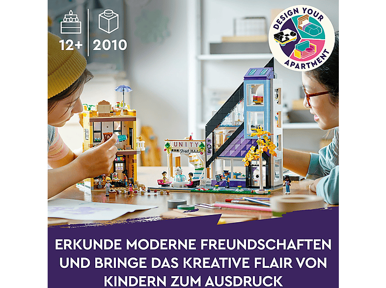 Juego de construcción - LEGO Friends Tiendas de Flores y Diseño del Centro de la Ciudad - 41732, edad recomendada: 12 año(s), 2010 piezas