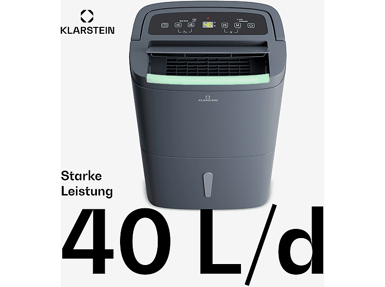 Deshumidificador - Klarstein DryFy Connect 40, 5 l, 45 m², Antracita