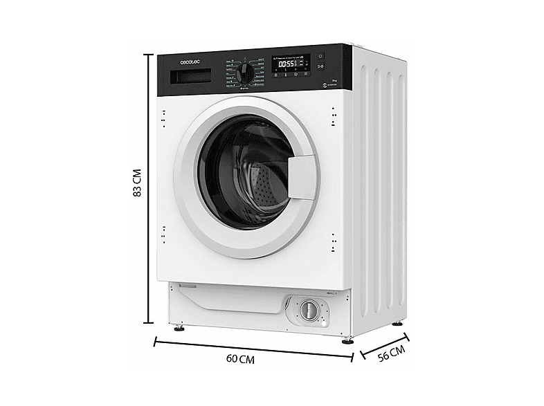 Lavadora integrable - Cecotec Bolero DressCode 940 BI Inverter A, 9 kg, Blanco