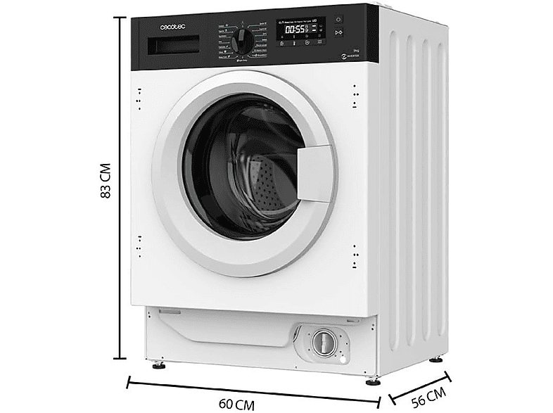 Lavadora integrable - Cecotec Bolero DressCode 940 BI Inverter A, 9 kg, Blanco