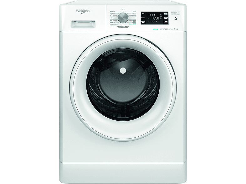 Lavadora carga frontal - Whirlpool S7606281, 9 kg, 1400 rpm, 14 programas, Blanco
