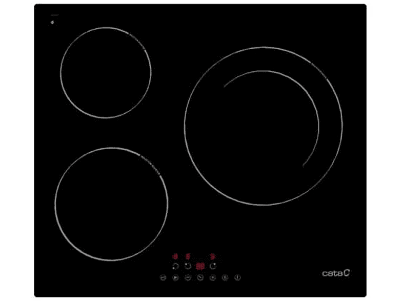 Placa de inducción - Cata 8422248077668, 3 Fuegos zonas, 59 cm, Negro
