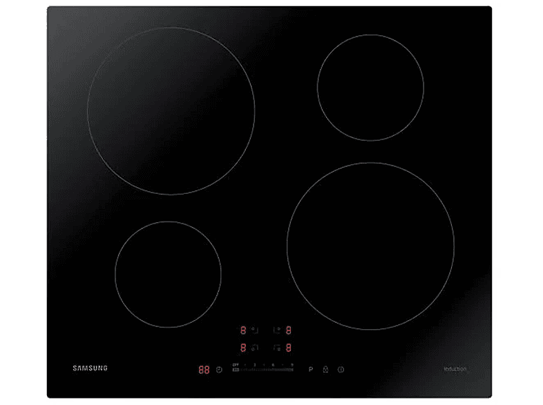 Placa de inducción - Samsung NZ64H37070K, 4 Fuegos zonas, 590 mm, Negro