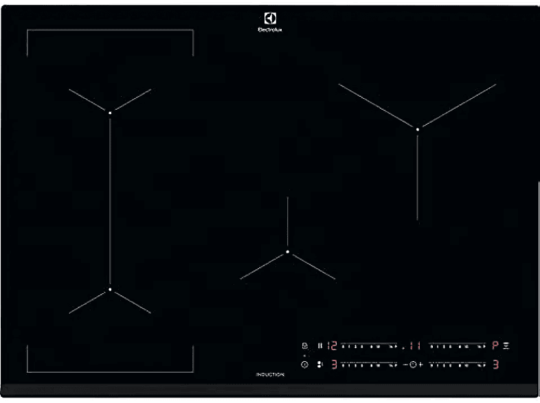 Placa de inducción - Electrolux 308668162, 4 Fuegos zonas, 710 mm, Negro