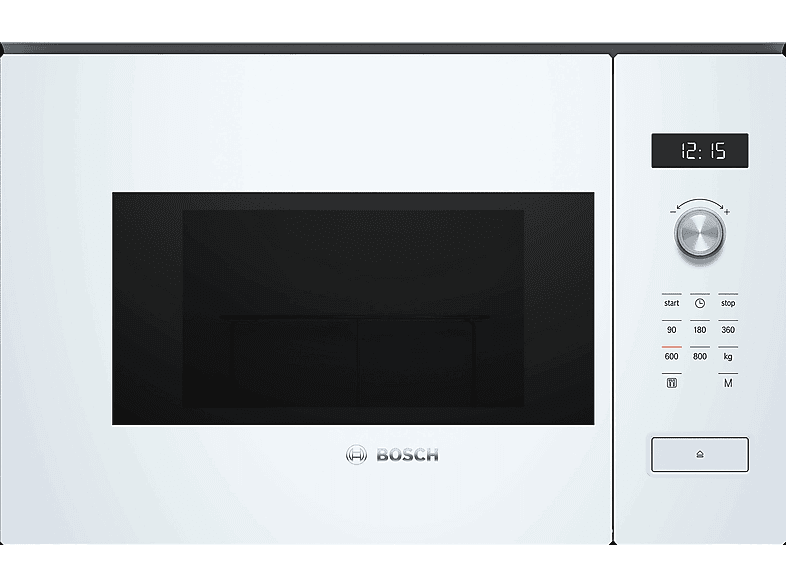 Microondas integrable - Bosch BFL524MW0, 800 W, 5 potencia, 20 l, Blanco