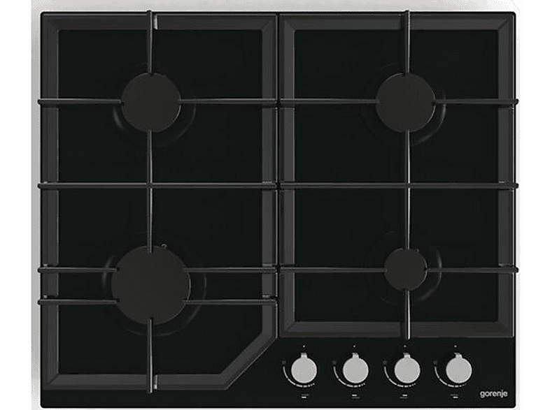 Placa de gas - Gorenje GT641KB, 4 zonas, 60 cm, Negro