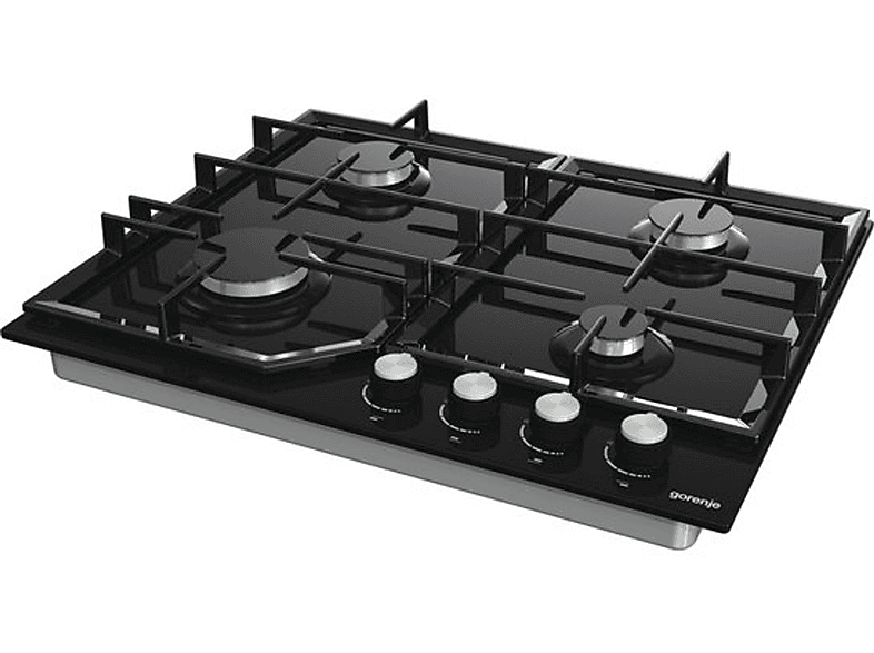 Placa de gas - Gorenje GT641KB, 4 zonas, 60 cm, Negro