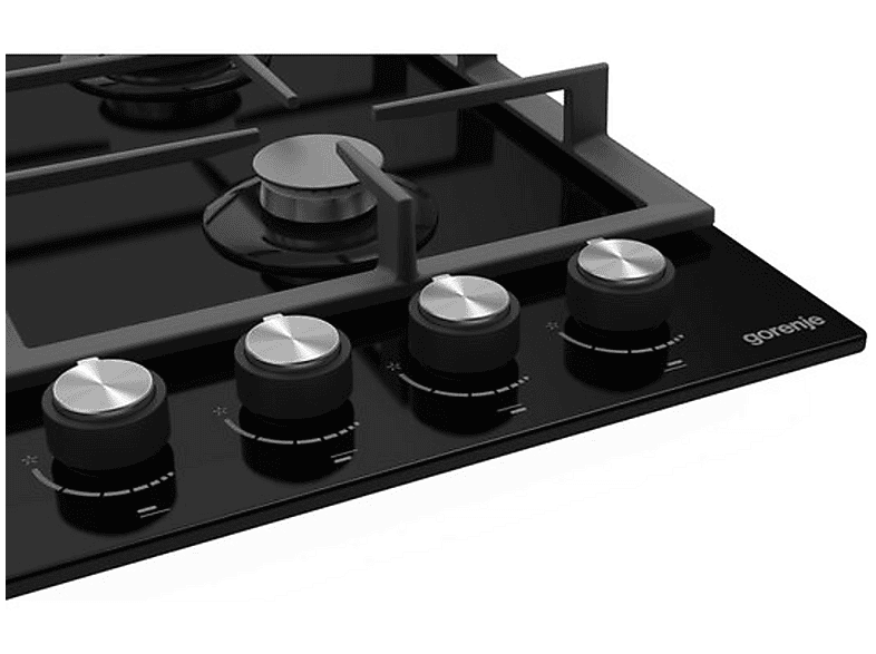 Placa de gas - Gorenje GT641KB, 4 zonas, 60 cm, Negro