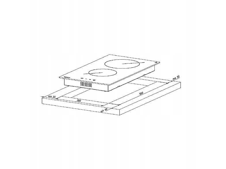 Placa de vitrocerámica - Akpo PKA 30 601, 2 zonas, 30 cm, Negro