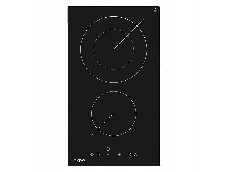 Placa de vitrocerámica - Akpo PKA 30 601, 2 zonas, 30 cm, Negro