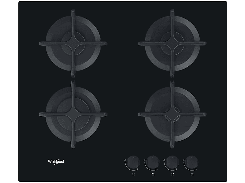Placa de gas - Whirlpool AKT 616/NB, 4 zona(s) zonas, G20 Gas Natural, 590 mm, Negro