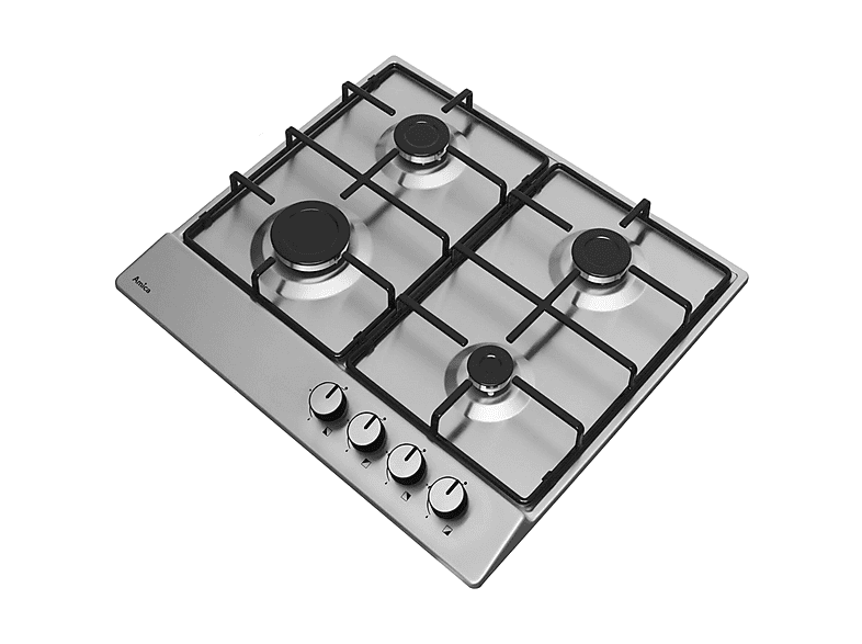 Placa de gas - Amica PGA6100BPR, 4 zonas, 590 mm, Inox
