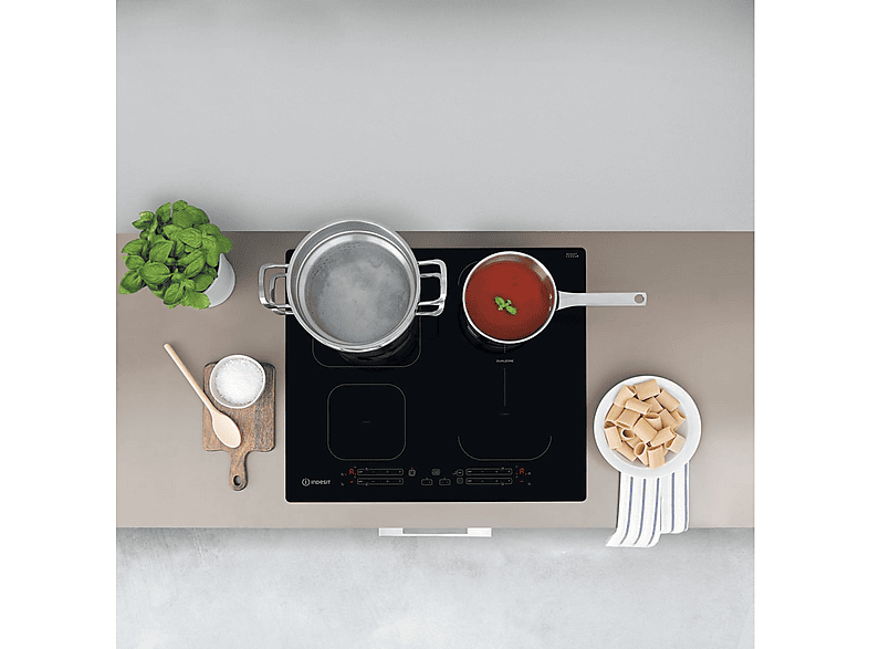 Placa de inducción - Indesit 869991583110, 4 zonas, 59 cm, Negro