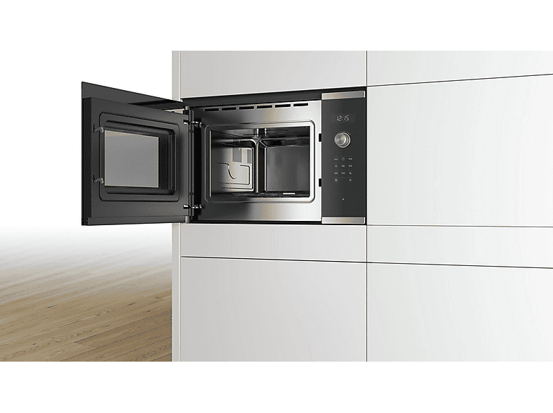 Microondas integrable - Bosch BFL554MS0, 900 W, 5 potencia, 25 l, Inox