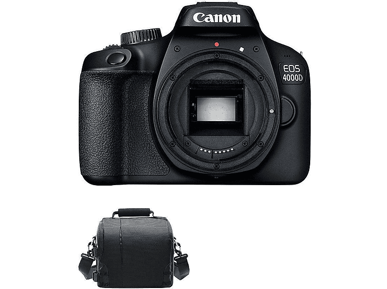 Cámara digital - Canon EOS 4000D Bolsa, 18 megapixel, Full HD 1080p, Negro