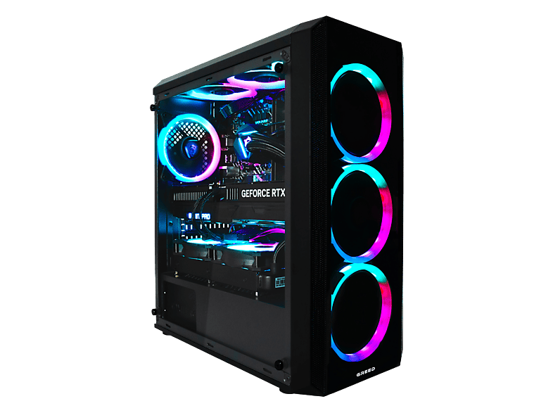 PC Gaming - Greed MK2 Pro Intel | Gaming Ordenador / Computer, Core™ i7-12700F, 32 GB RAM, 1 TB SSD, GeForce RTX™ 5070, Windows 11 Pro, Negro