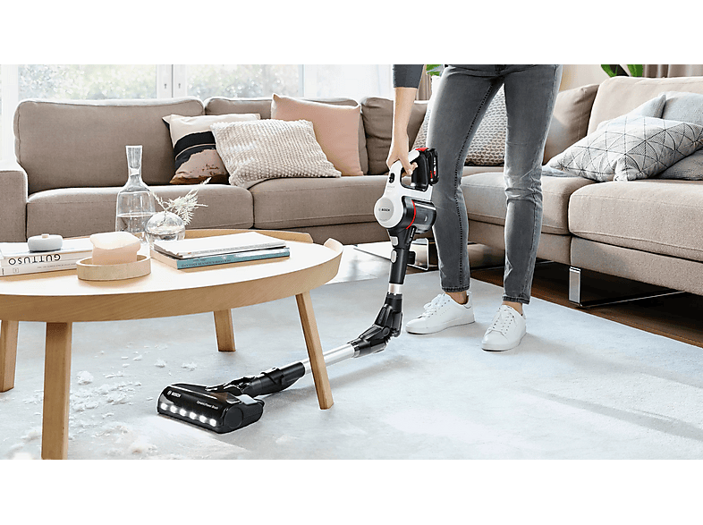Aspirador escoba - Bosch BCS711XXL, 7 W, Depósito 0,3 l, Autonomía 40 min, Blanco