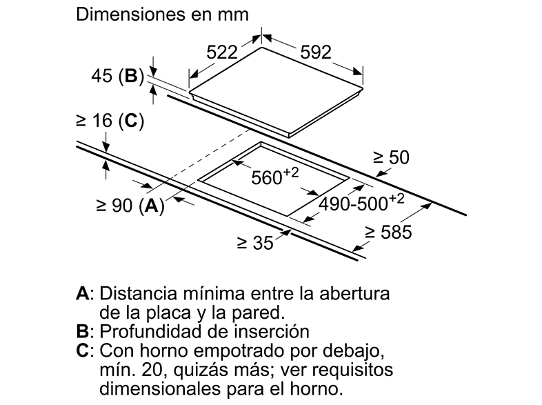 Placa vitrocerámica - Balay 3EB765LQ, 3 zonas, Zona Gigante Flexible 28 cm, Función Sprint, Negro