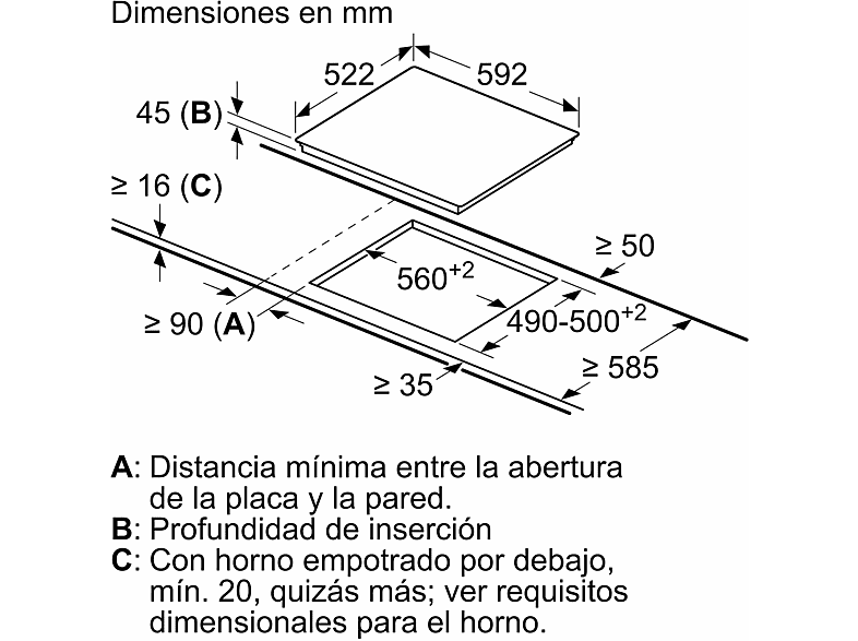 Placa vitrocerámica - Balay 3EB765LQ, 3 zonas, Zona Gigante Flexible 28 cm, Función Sprint, Negro