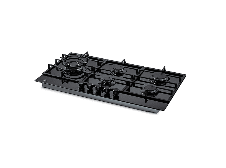 Placa de gas - Klarstein Ignito Chef Edition, 5 zonas, 90 cm, Negro